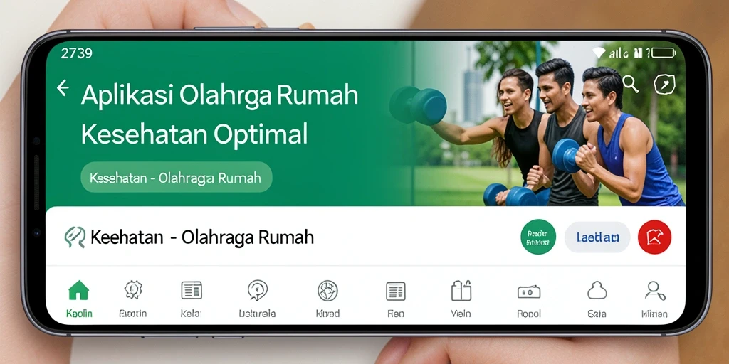 Antarmuka intuitif aplikasi 2739 untuk olahraga rumah.