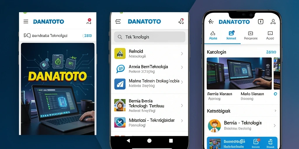 Tampilan antarmuka utama aplikasi DANATOTO yang modern dan informatif.