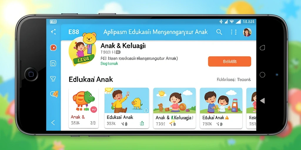 Tampilan antarmuka edukatif E88 yang menarik dan interaktif.