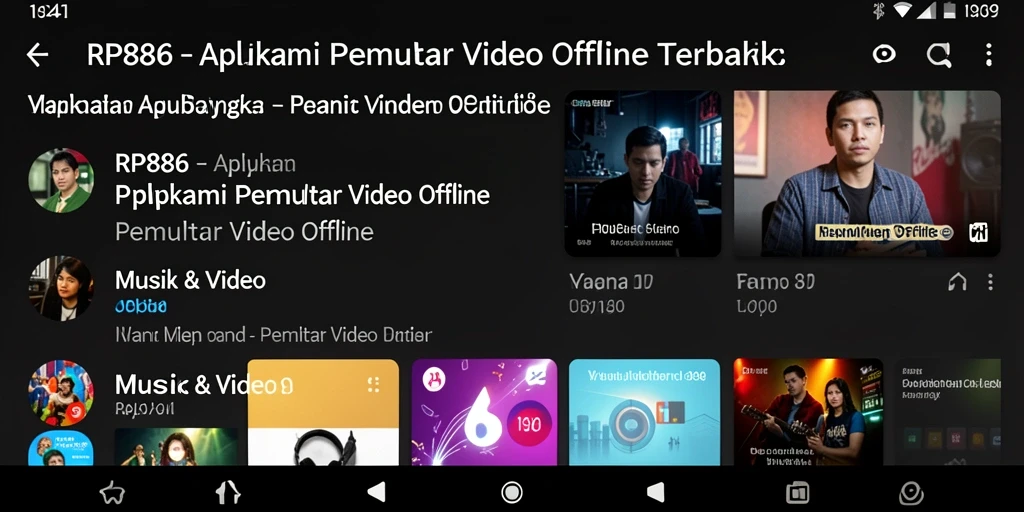 Antarmuka pengguna aplikasi Pemutar Video Offline yang sederhana dan menarik.