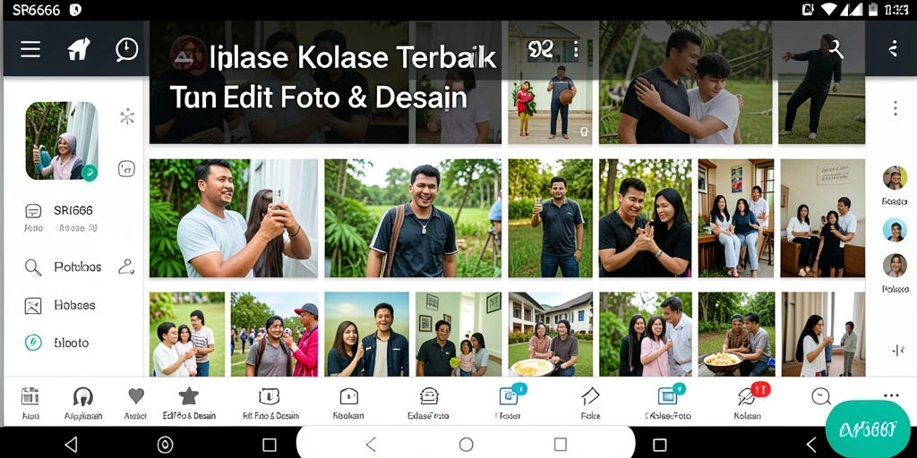 Tampilan antarmuka SR6666 yang memudahkan pengguna dalam membuat kolase foto.