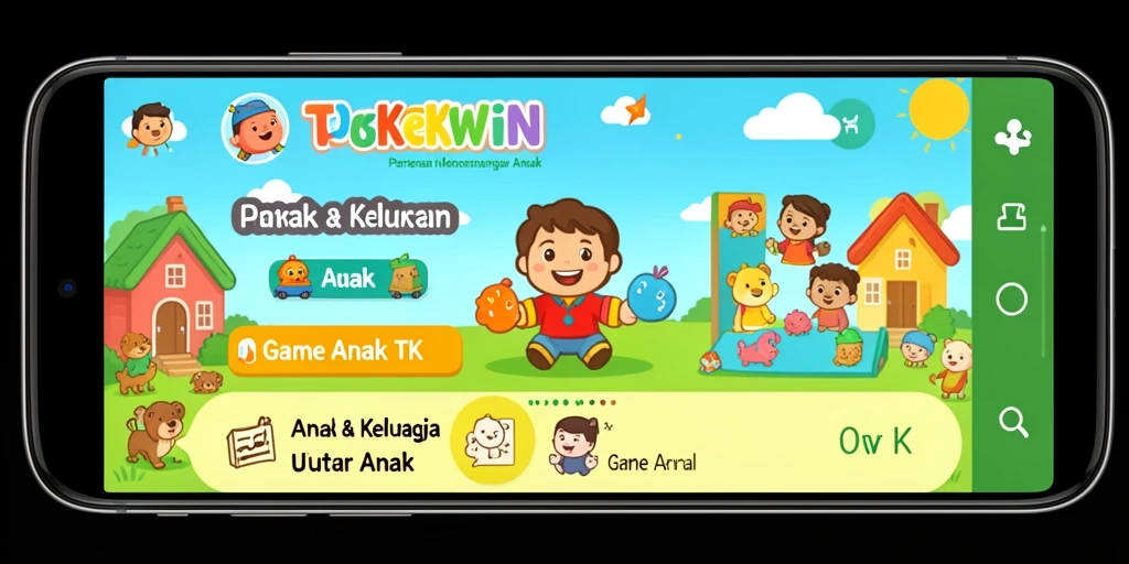 Antarmuka menarik dan ramah anak dari TOKEKWIN.
