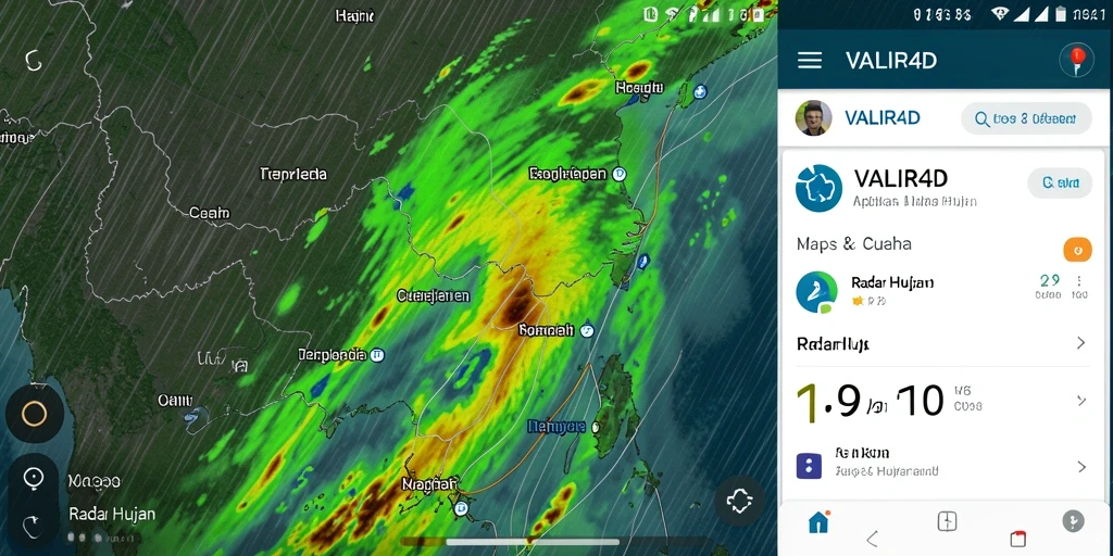 Antarmuka <strong>VALIR4D</strong> yang menampilkan radar hujan secara real-time.